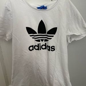 black and white adidas tee